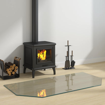 Fireplace Glass Plate Transparent 120 x 60 cm Glass