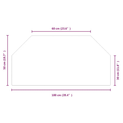 Fireplace Glass Plate Transparent 100 x 50 cm Glass