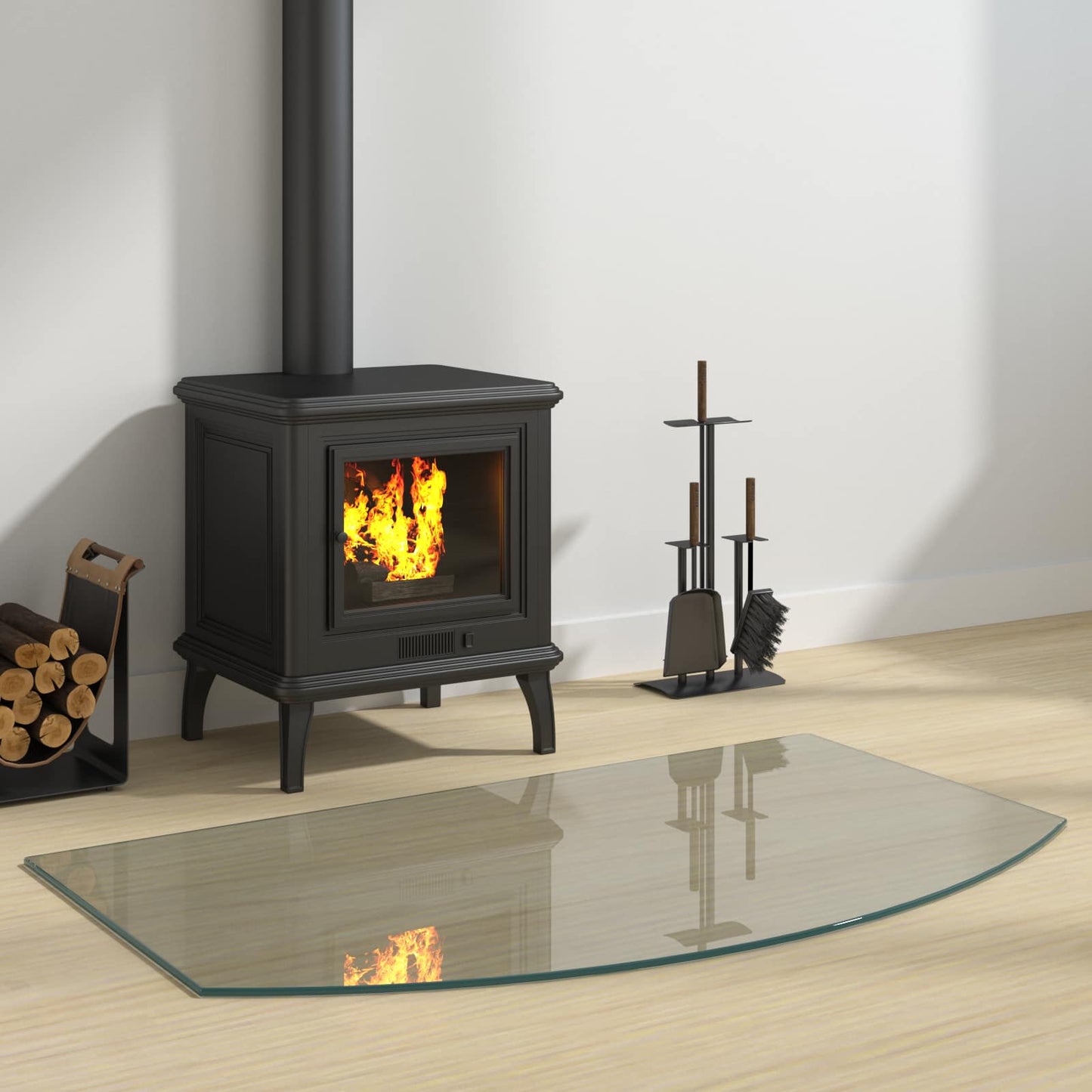 Fireplace Glass Plate Transparent 100 x 60 cm Glass