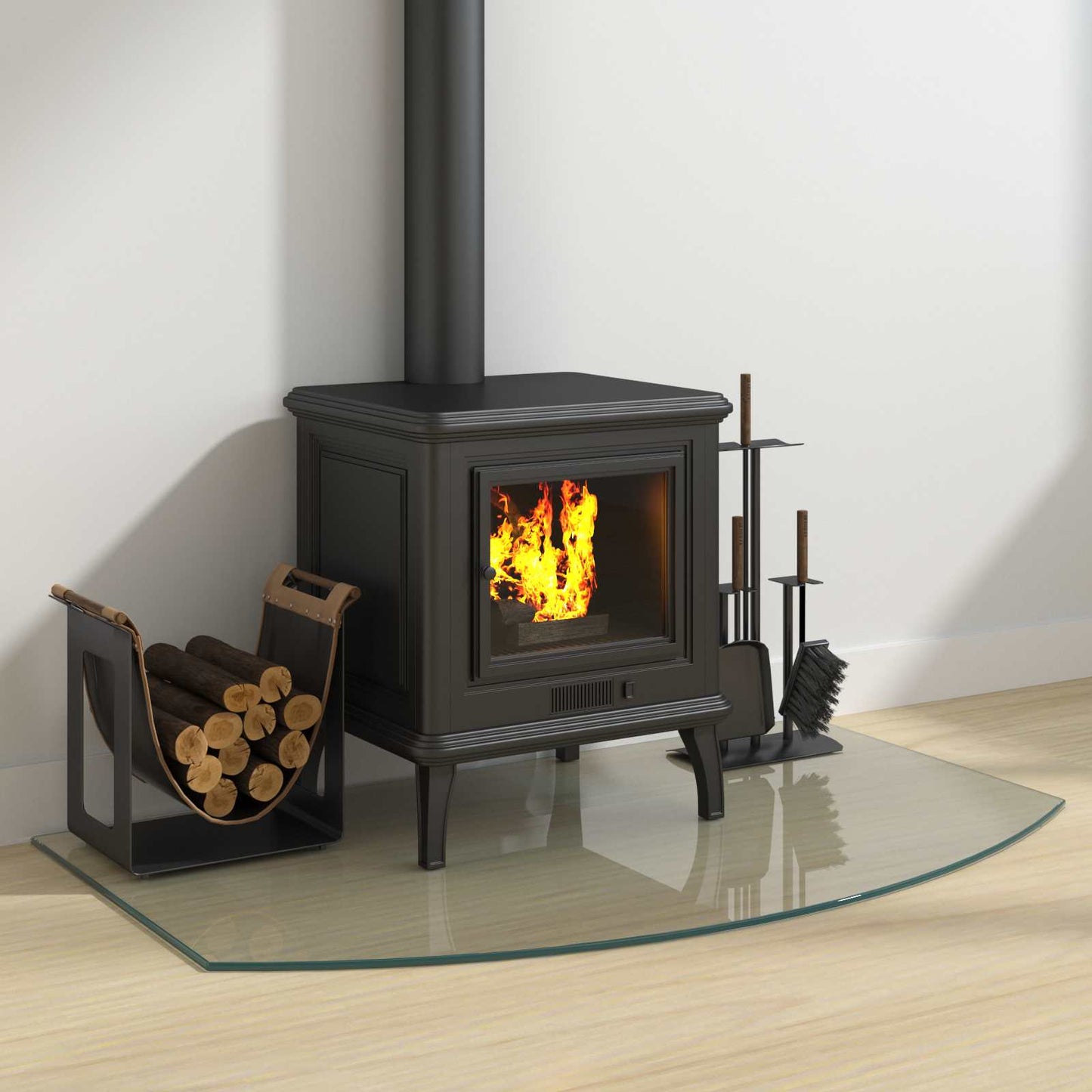 Fireplace Glass Plate Transparent 100 x 60 cm Glass