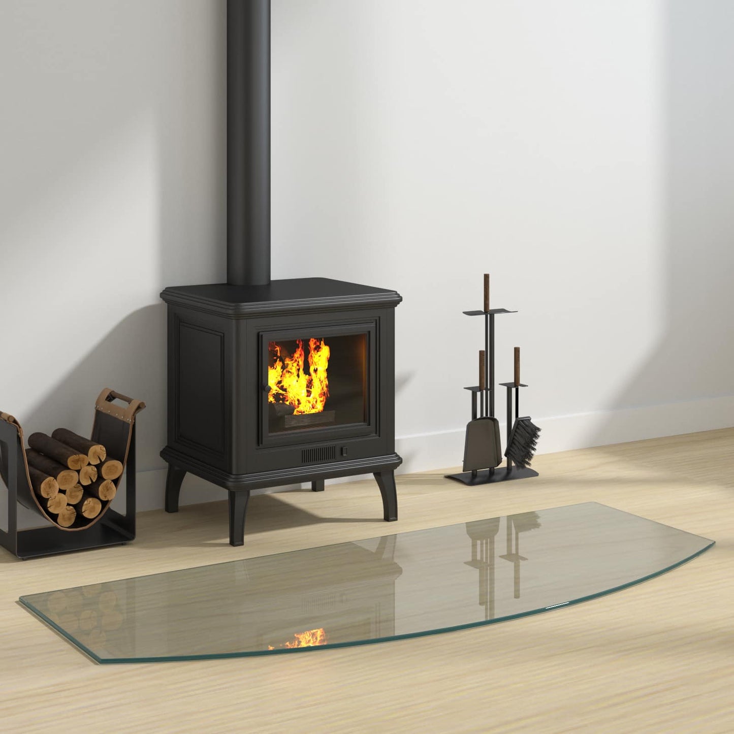 Fireplace Glass Plate Transparent 120 x 50 cm Glass