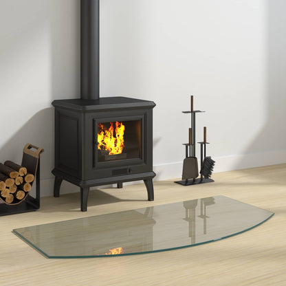 Fireplace Glass Plate Transparent 100 x 50 cm Glass