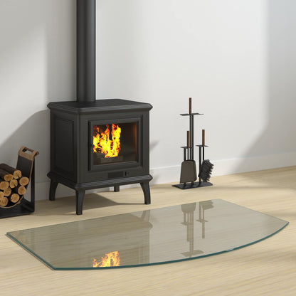 Fireplace Glass Plate Transparent 100 x 60 cm Glass