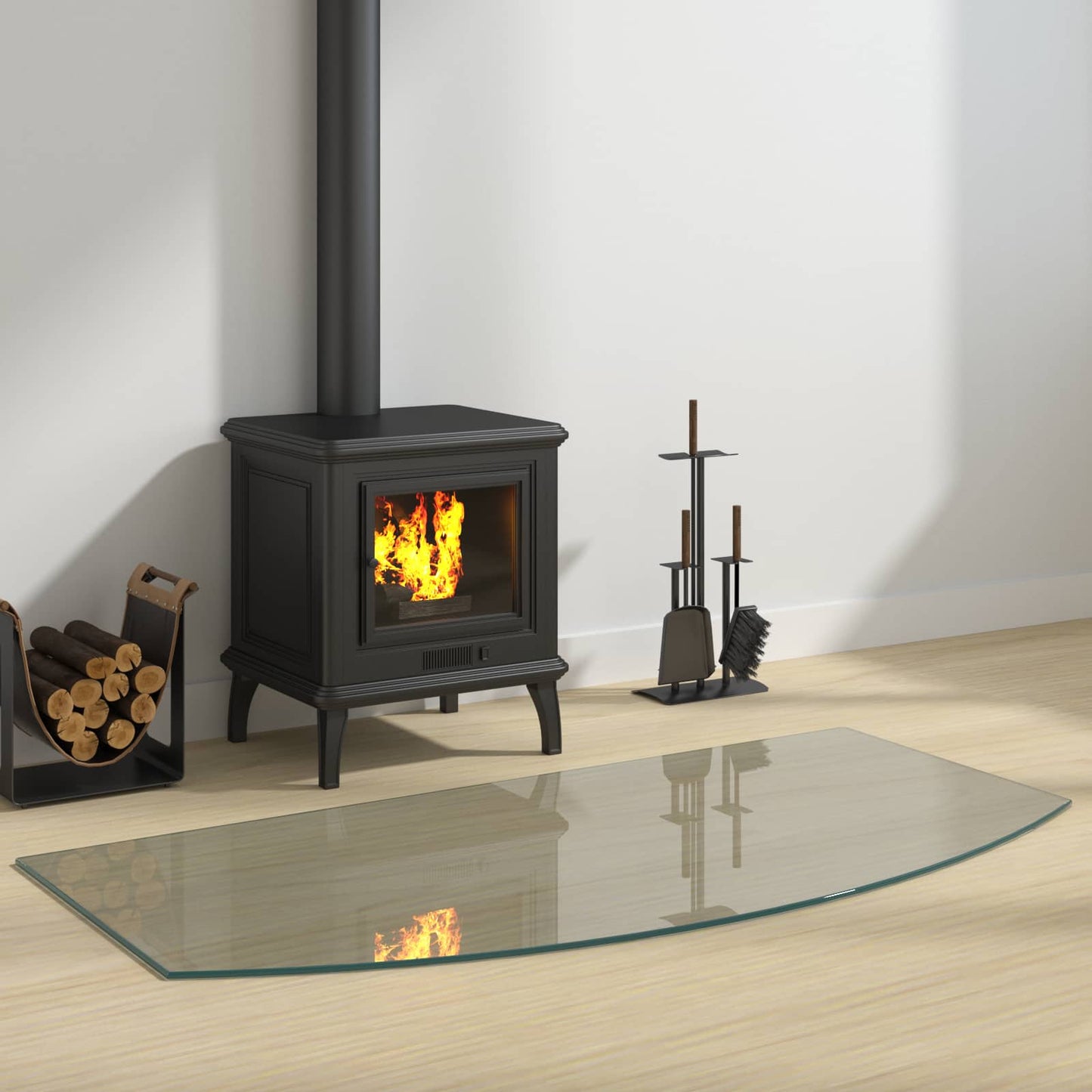 Fireplace Glass Plate Transparent 120 x 60 cm Glass