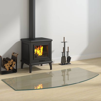 Fireplace Glass Plate Transparent 120 x 60 cm Glass