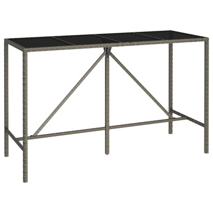 Garden Bar Set | Grey | PE Rattan | Large | Footrest | Garden Bar Set