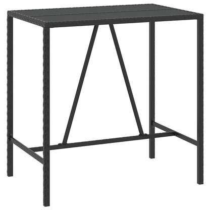 Garden Bar Set | Black | PE rattan | Footrest | Garden Bar Set