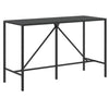 11 Piece Patio Bar Set Black Poly Rattan& Solid Wood Acacia