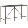 11 Piece Patio Bar Set Gray Poly Rattan& Solid Wood Acacia