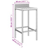 11 Piece Patio Bar Set Gray Poly Rattan& Solid Wood Acacia