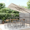 11 Piece Patio Bar Set Gray Poly Rattan& Solid Wood Acacia