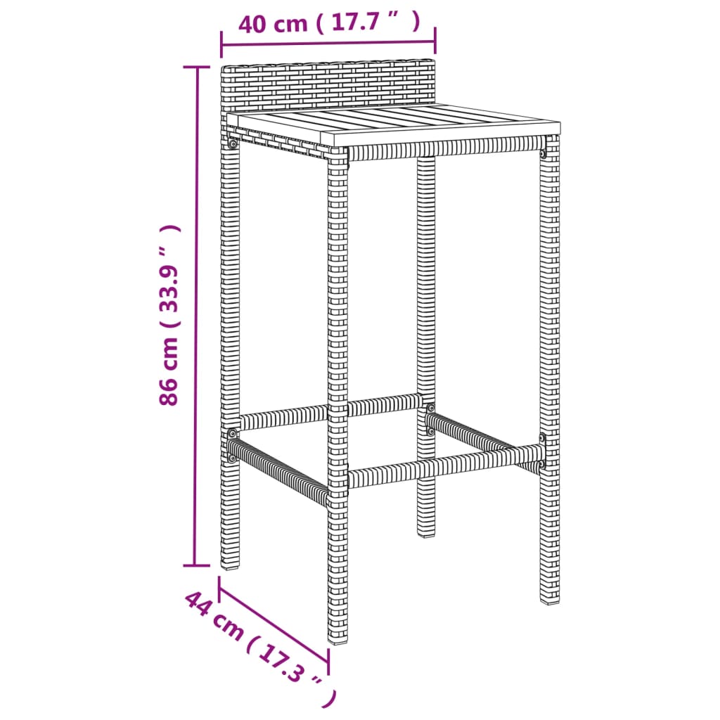 Garden Bar Set | Grey, Black