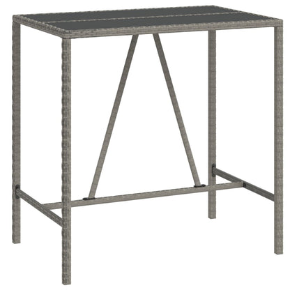 Garden Bar Set | Grey | PE rattan | Large |  Footrest  | Garden Bar Set