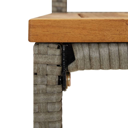 Garden Bar Set | Grey | PE rattan | Large |  Footrest  | Garden Bar Set