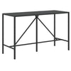 11 Piece Patio Bar Set Black Poly Rattan& Solid Wood Acacia