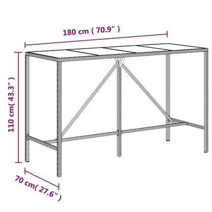 Garden Bar Set | Grey | PE rattan | Large | Garden Bar Set | Rectangular