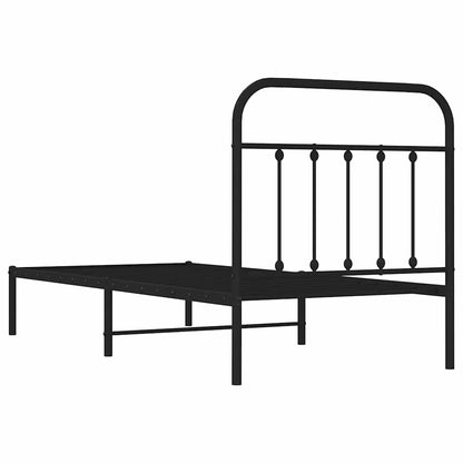 Bed Frame | Black | Powder-Coated Steel | Single | Industrial | Bed Frame
