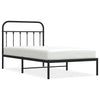 Metal Bed Frame with Headboard Black 100x190 cm
