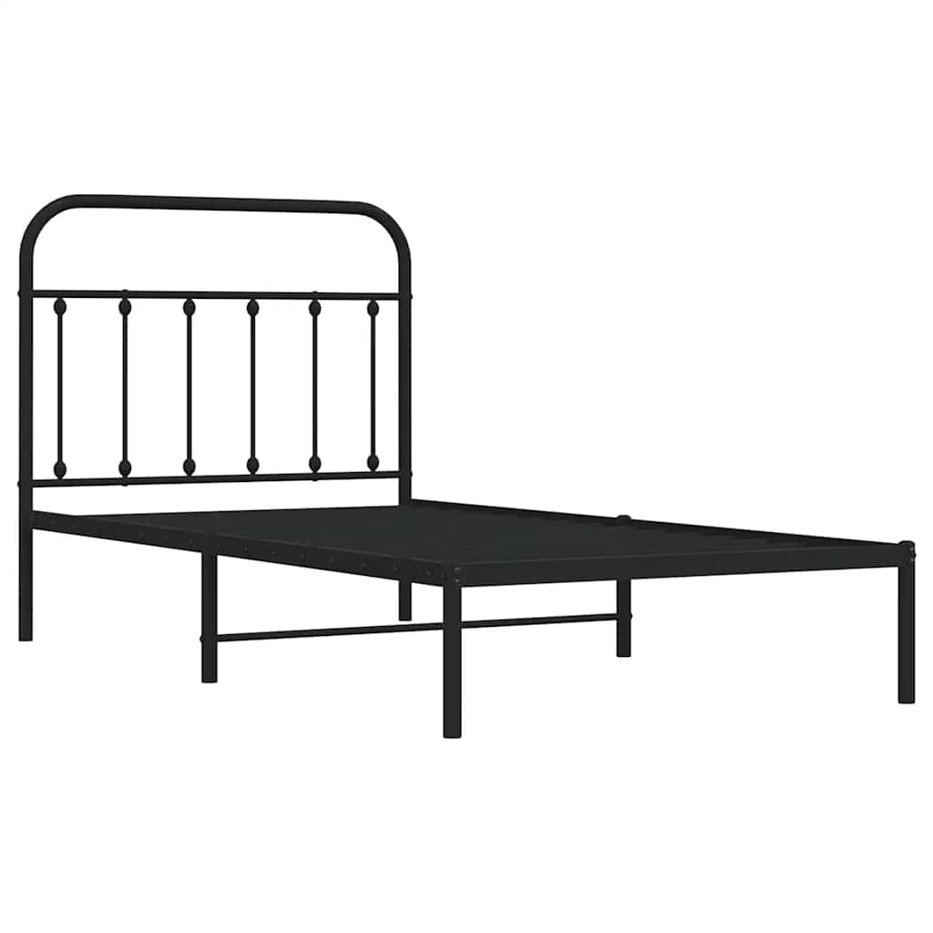 Bed Frame | Black | Powder-Coated Steel | Single | Bed Frame