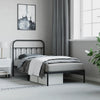 Metal Bed Frame with Headboard Black 100x190 cm