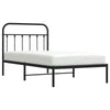Metal Bed Frame with Headboard Black 100x190 cm