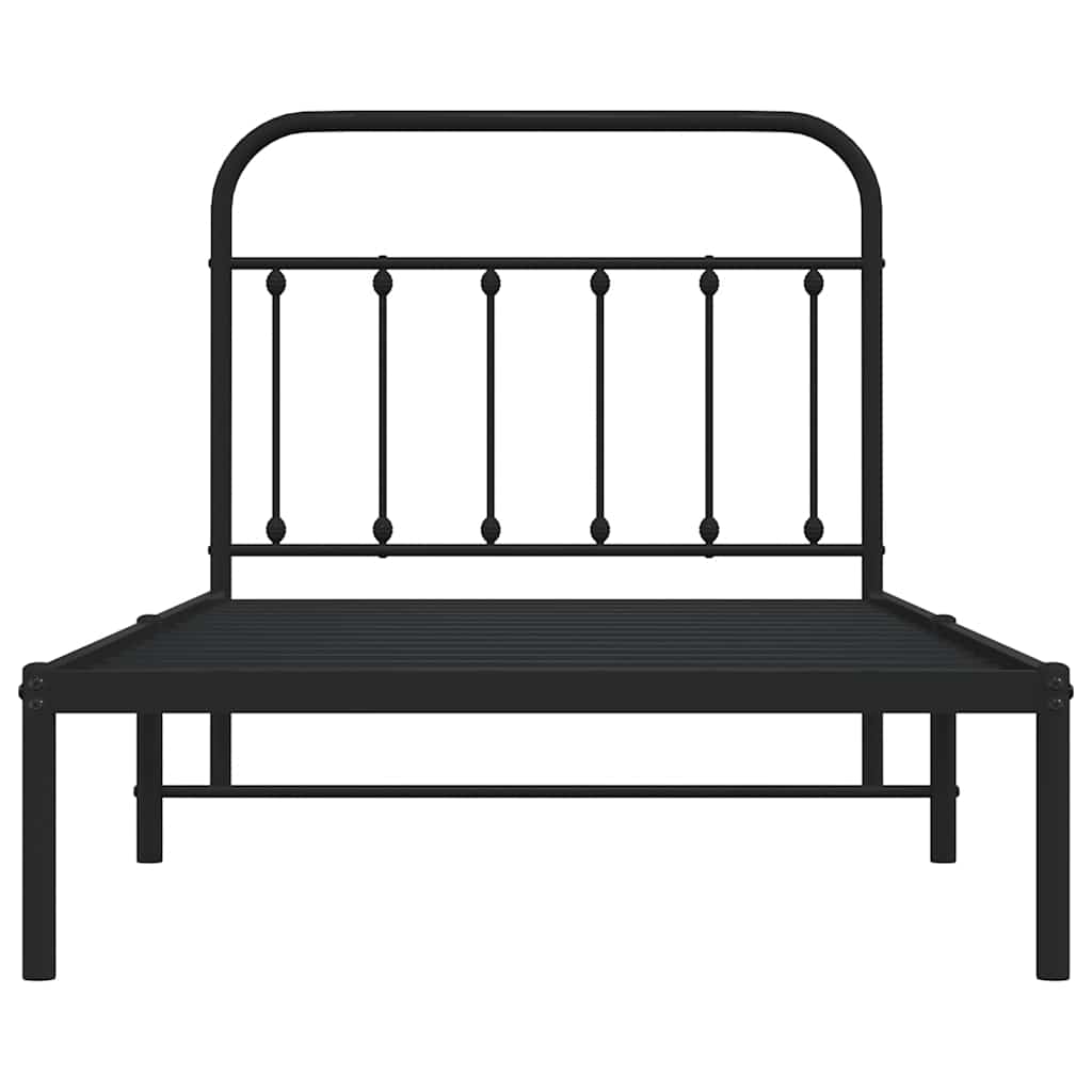 Bed Frame | Black | Powder-Coated Steel | Single | Bed Frame