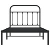 Metal Bed Frame with Headboard Black 100x190 cm