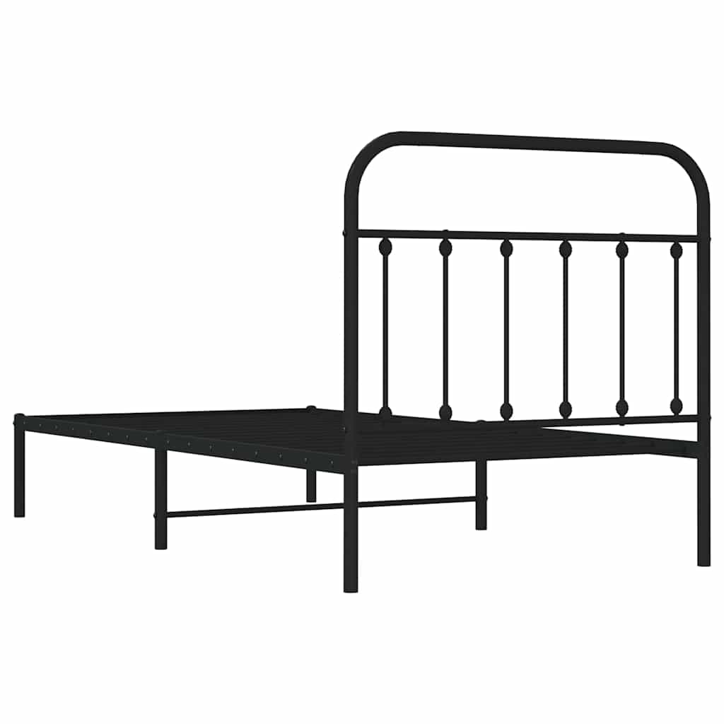 Bed Frame | Black | Powder-Coated Steel | Single | Bed Frame