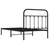 Metal Bed Frame with Headboard Black 100x190 cm