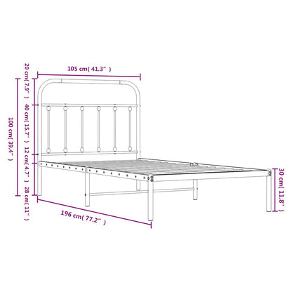 Bed Frame | Black | Powder-Coated Steel | Single | Bed Frame