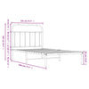 Metal Bed Frame with Headboard Black 100x190 cm