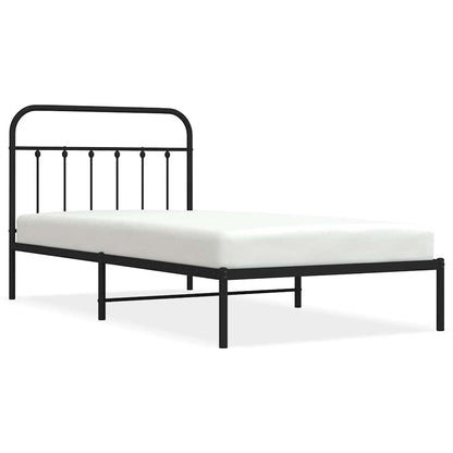 Bed Frame | Black | Powder-Coated Steel | 100x200 cm | Bed Frame