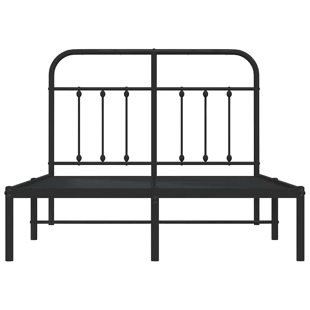 Bed Frame | Black | Powder-Coated Steel | 120x190 cm Small Double