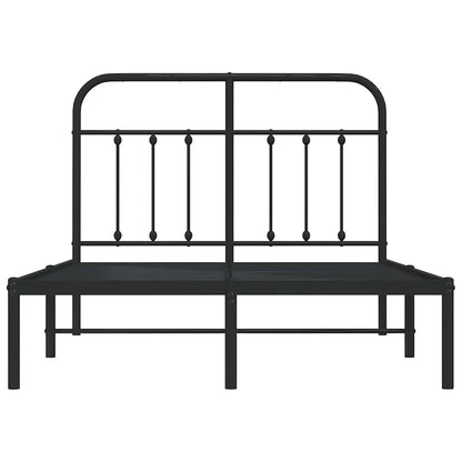 Bed Frame | Black | Powder-Coated Steel | 120x190 cm Small Double