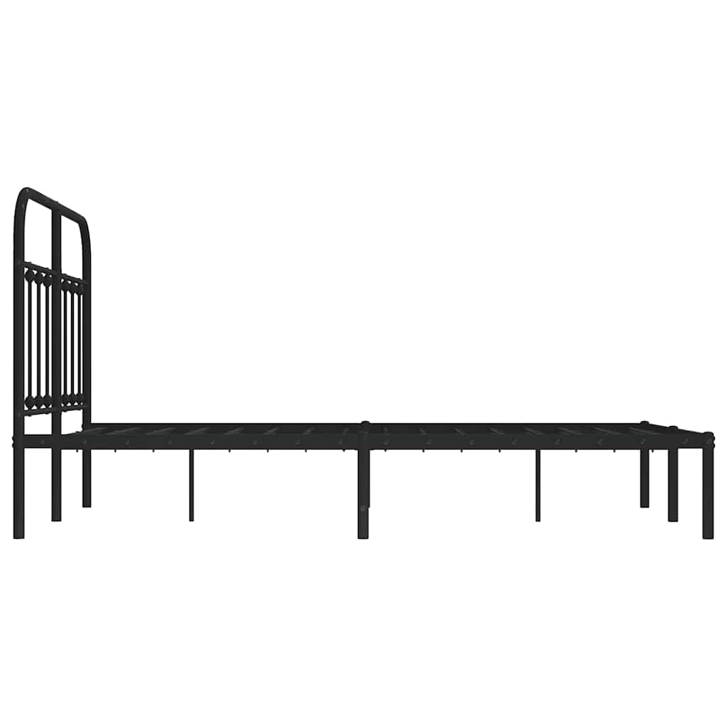 Bed Frame | Black | Powder-Coated Steel | 120x190 cm Small Double