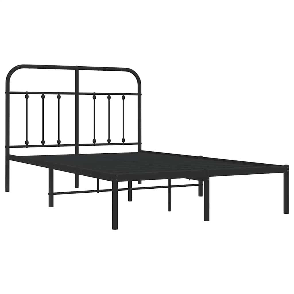 Bed Frame | Black | Powder-Coated Steel | 120x200 cm | Bed Frame