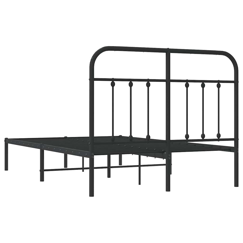 Bed Frame | Black | Powder-Coated Steel | 120x200 cm | Bed Frame