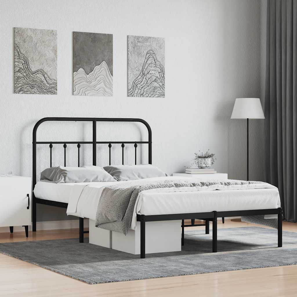 Bed Frame | Black | Powder-Coated Steel | 120x200 cm | Bed Frame