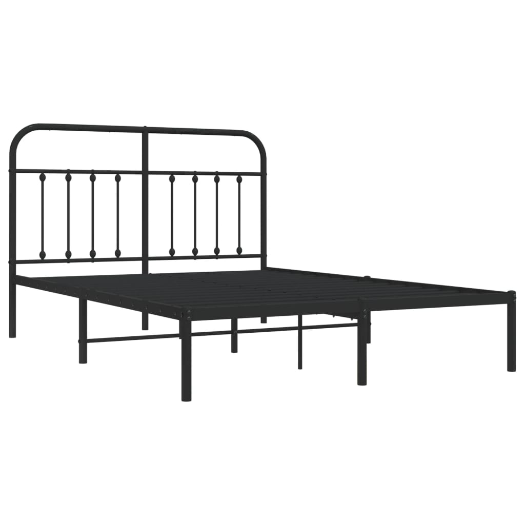 Bed Frame | Black | Powder-coated steel | 140x190 cm | Bed Frame