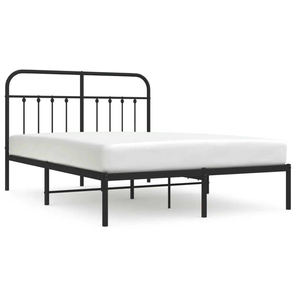 Bed Frame | Black | Steel | 140x200cm | Metal Bed Frame | Rectangular