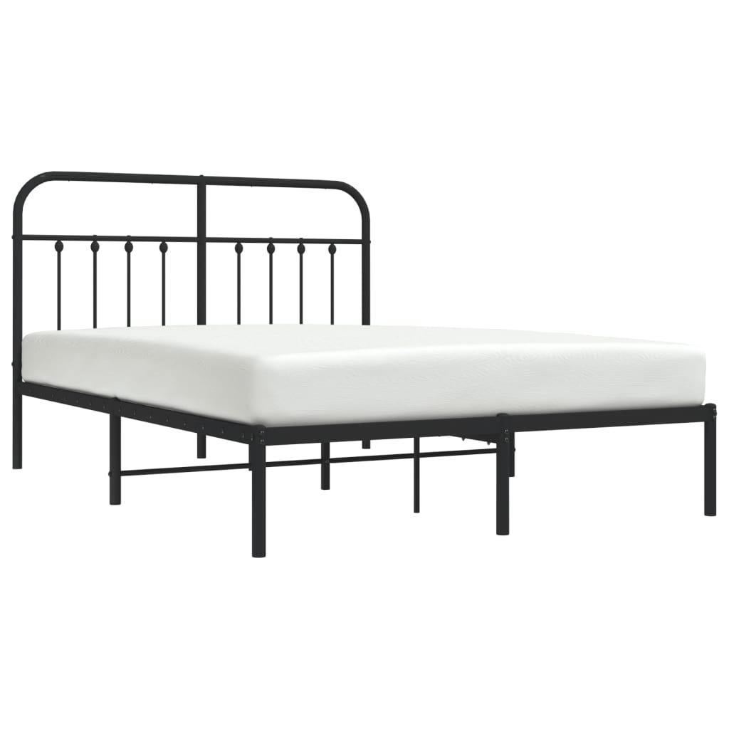Bed Frame | Black | Steel | 140x200cm | Metal Bed Frame | Rectangular