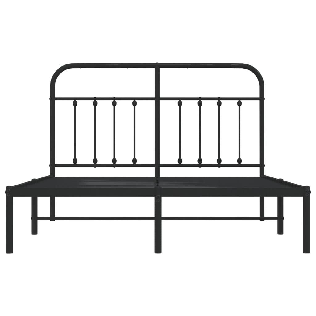 Bed Frame | Black | Steel | 140x200cm | Metal Bed Frame | Rectangular