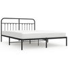 Metal Bed Frame without Mattress with Headboard Black 183x213cm