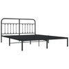 Metal Bed Frame without Mattress with Headboard Black 183x213cm