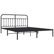 Metal Bed Frame without Mattress with Headboard Black 183x213cm
