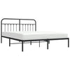 Metal Bed Frame without Mattress with Headboard Black 183x213cm