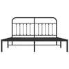 Metal Bed Frame without Mattress with Headboard Black 183x213cm
