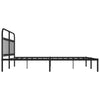 Metal Bed Frame without Mattress with Headboard Black 183x213cm