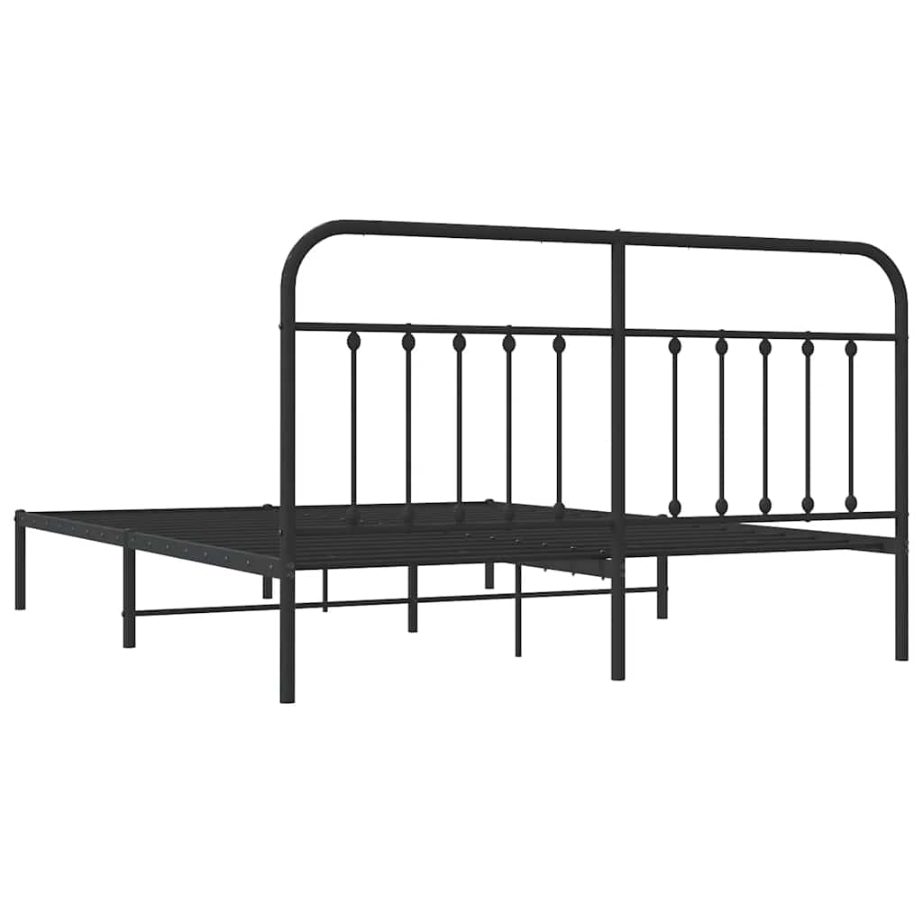 Bed Frame | Black | Steel | Double | Durable | Bed Frame | Rectangular