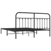 Metal Bed Frame without Mattress with Headboard Black 183x213cm
